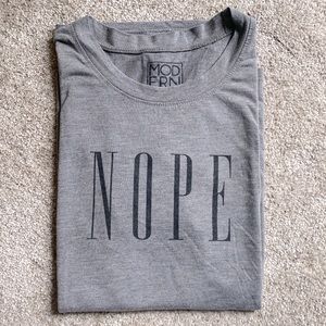 “NOPE” grey tshirt, women’s size Medium